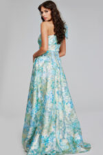 JOVANI☆ミントグリーン ビーズ刺繍 パーティードレス Elegant Mint Multi One-Shoulder Gown 40317 | Jovani