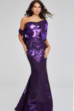 JOVANI アップリケシアーシアーコルセットロングドレス パープル Jovani 05839 Long Mermaid Prom Dress Pageant Gown Formal
