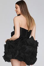black strapless fit and flare dress 40334