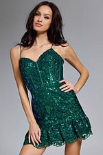 Model wearing Jovani dress 40383-1.