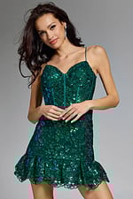 Model wearing Jovani dress 40383-1.