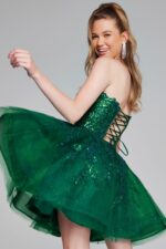 パーティードレス Strapless Green Cocktail Party Dress カクテルパーティー セミフォーマルドレス グリーンストラップ