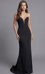 Strapless Evening Gown With Sculpted Sweetheart Bodice
