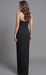 Back View Strapless Column Gown With Seam Detail