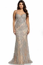 nude and silver dress 40470