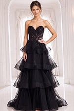 sweetheart neckline black corset bodice dress 40502