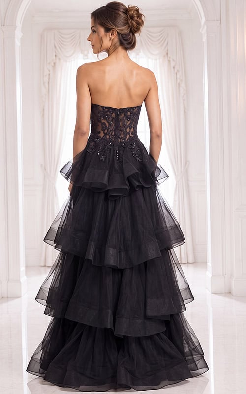 back of tulle skirt corset bodice dress 40502