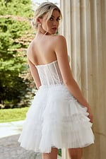 corset bodice strapless fit and flare dress 40580