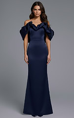 navy off the shoulder dress 40596