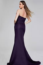 model showcasing Jovani 40598 front view of purple mermaid gown