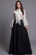 Strapless Deep V Column Gown