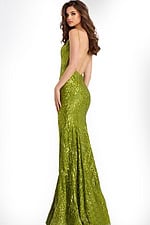 Open Back Green Dress With Spaghetti Straps