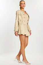 Two-Piece Sequined Jacket Dress with Floral Accents 40712 - Image 7
