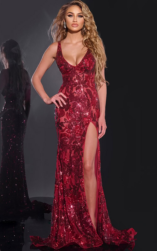 Model wearing Jovani dress 40755.