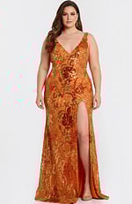 v neckline high slit dress 40757