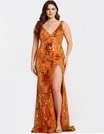 orange embellished dress 40757