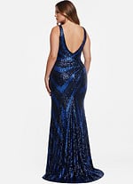 backless embellished mermaid dress 40766
