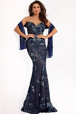 navy mermaid dress 40848