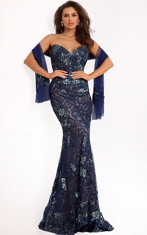 navy mermaid dress 40848