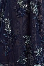 navy beaded fabric for style 40848