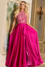 JOVANI ジョヴァニ フェミニン Aライン ロングドレス ピンク Jovani 23713 Pink Multi Strapless Embellished A Line Gown