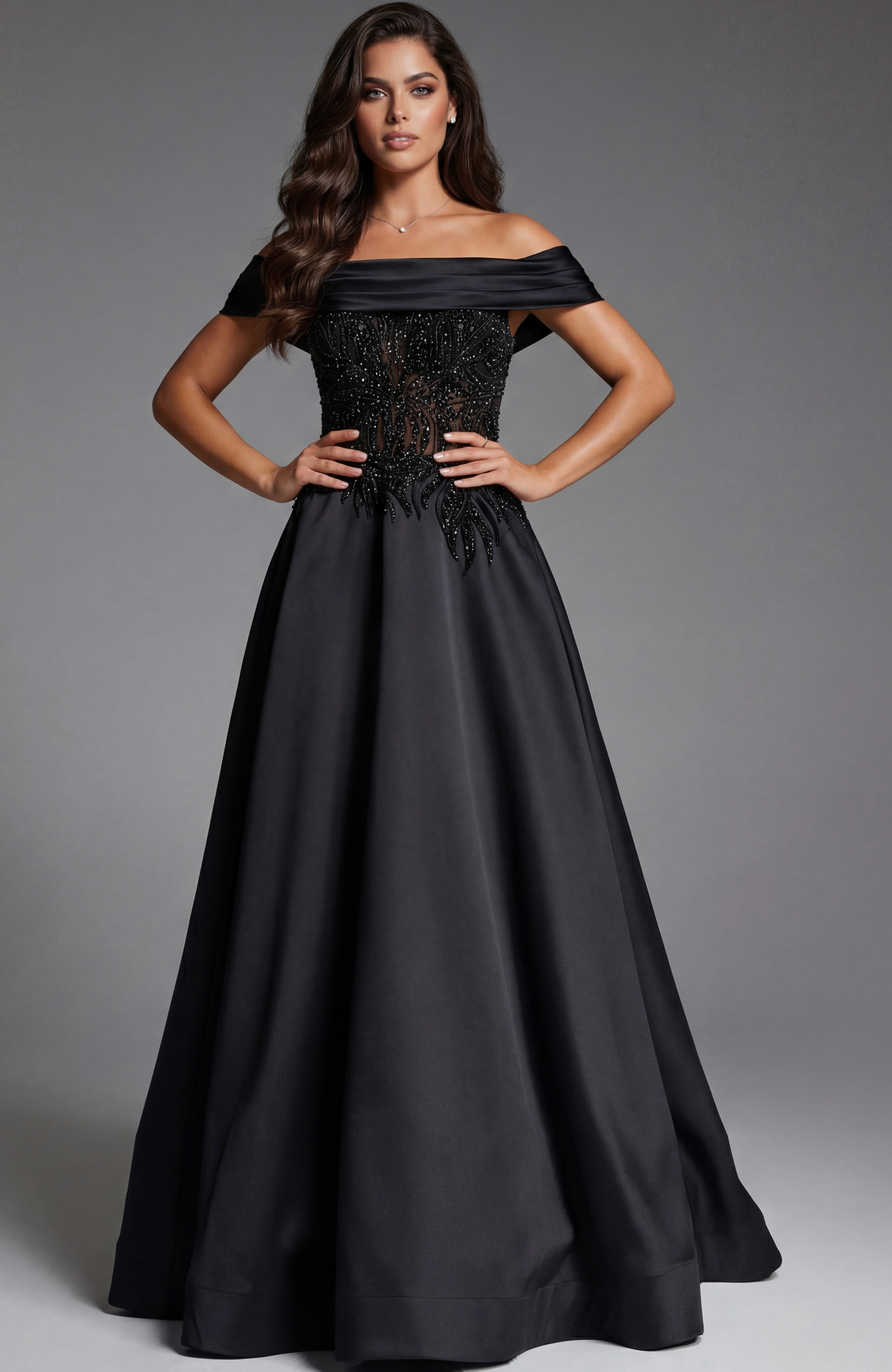 41198 off the shoulder ball gown 41198