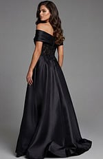 black off the shoulder embellished ball gown 41198