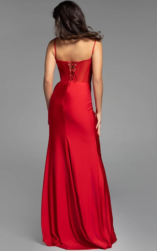 red fitted prom dress 42227