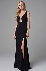 black high slit dress 42237