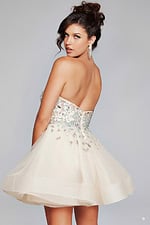 ivory fit and flare embellished dress 42282