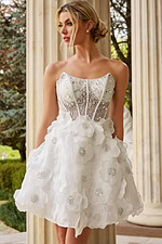 corset bodice short wedding dress 42299