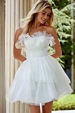 Tulle Mini Dress with Ruffled Bodice 42340 - Image 4