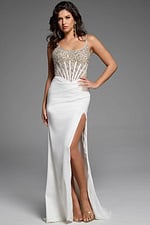 embellished corset bodice white dress 42343