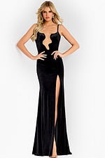 black high slit dress 42392