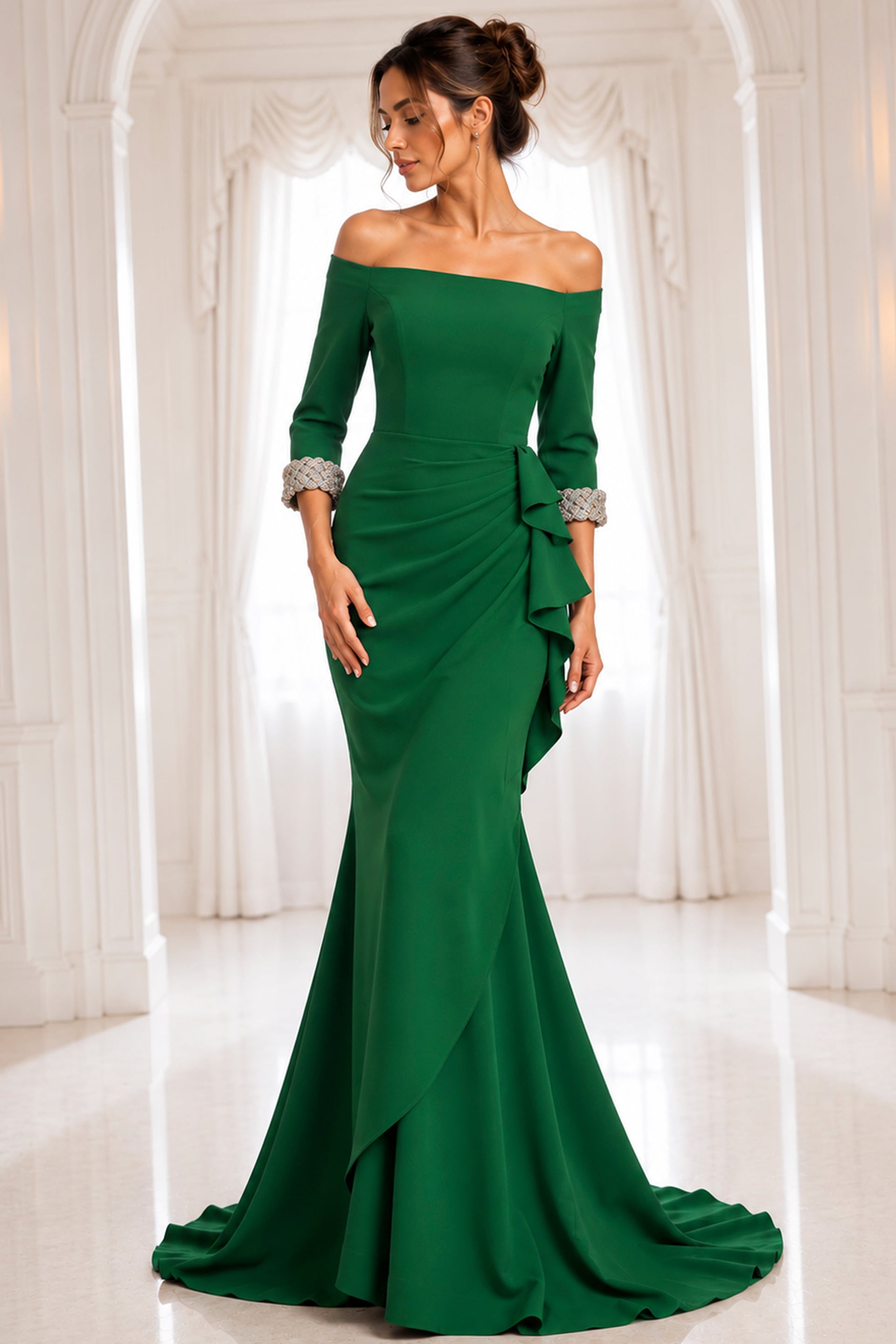 long sleeve cut out shoulder dress Long Sleeve Off The Shoulder Maxi Dress White