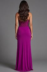 purple embellished jersey dress 42465