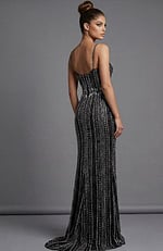 black and silver beaded dress 42541