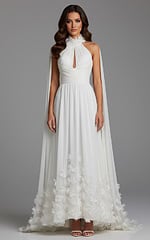 white halter neckline dress 42861