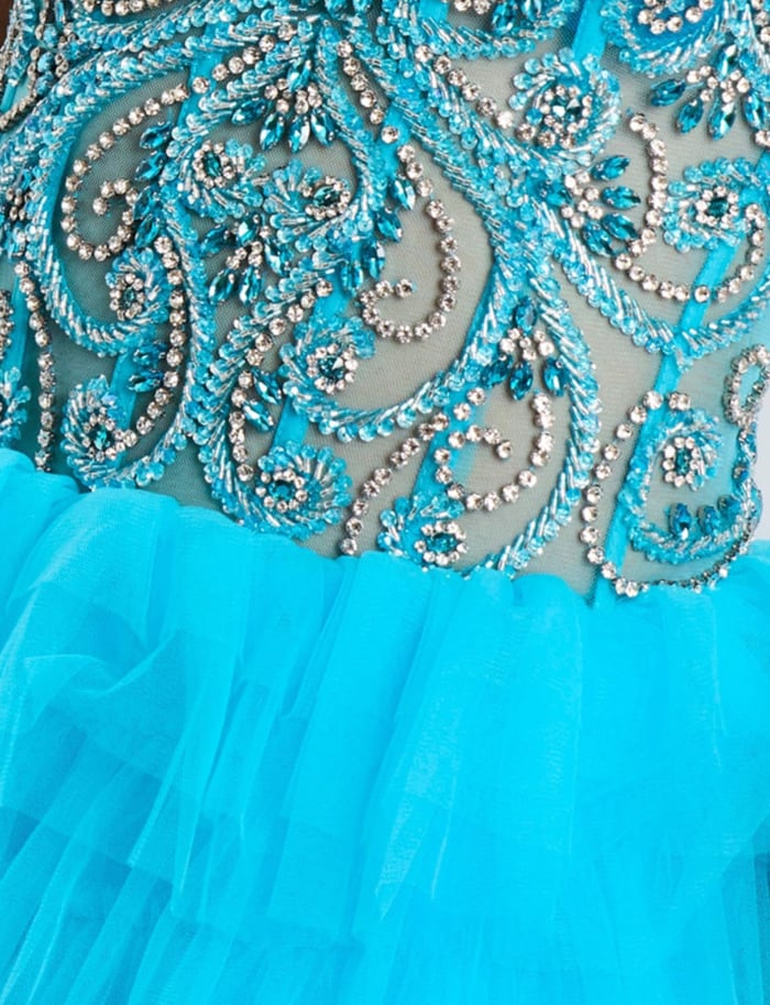 light blue beaded fabric for style 42958