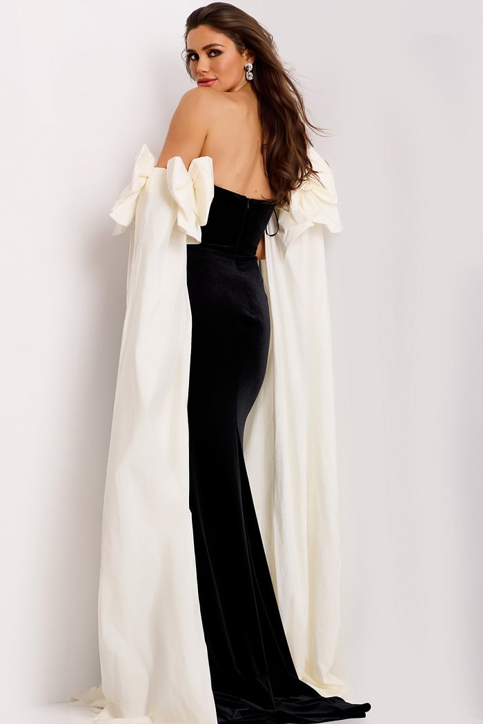 strapless black velvet dress 42970