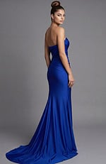 back of royal blue satin dress 46515