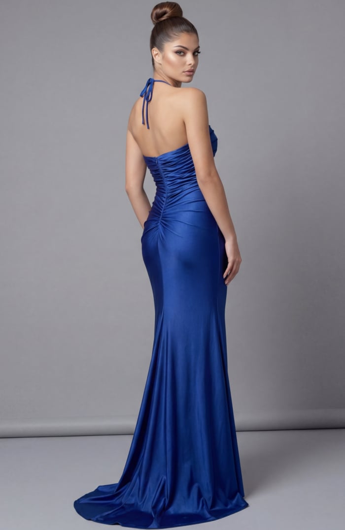 back of royal halter neck dress 43041