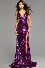 backless fitted purple dress 43056