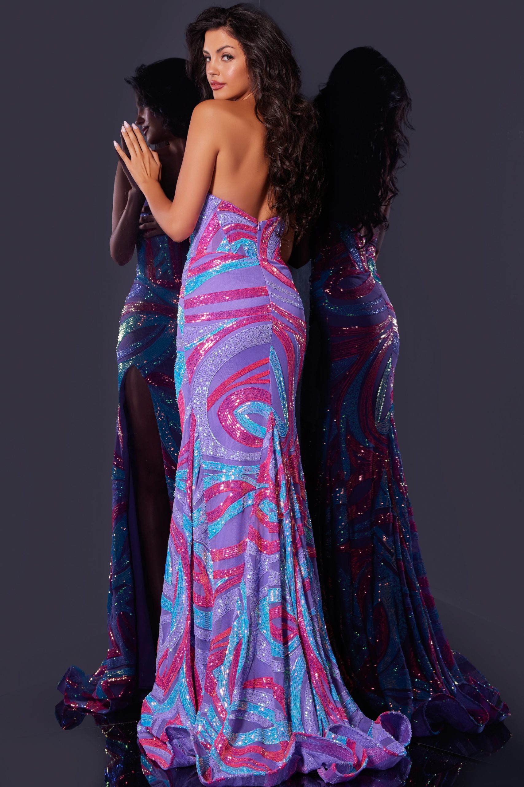 JOVANI ドレス　高級 Strapless geometric sequin gown 43058 | Jovani