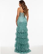 back of corset bodice green dress 43171