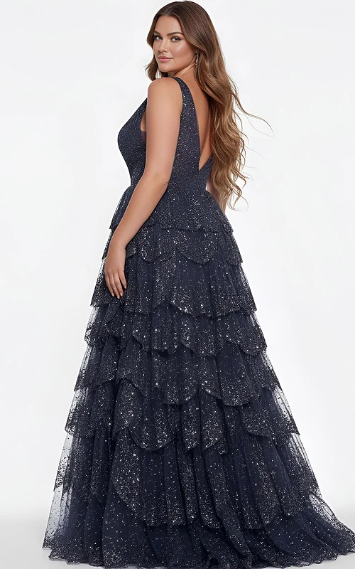 v neck tiered dress 43198