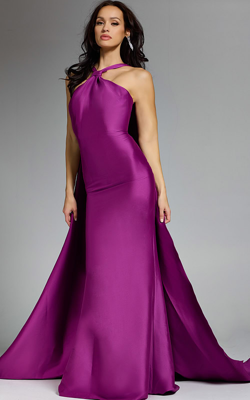 halter neck purple dress 43280