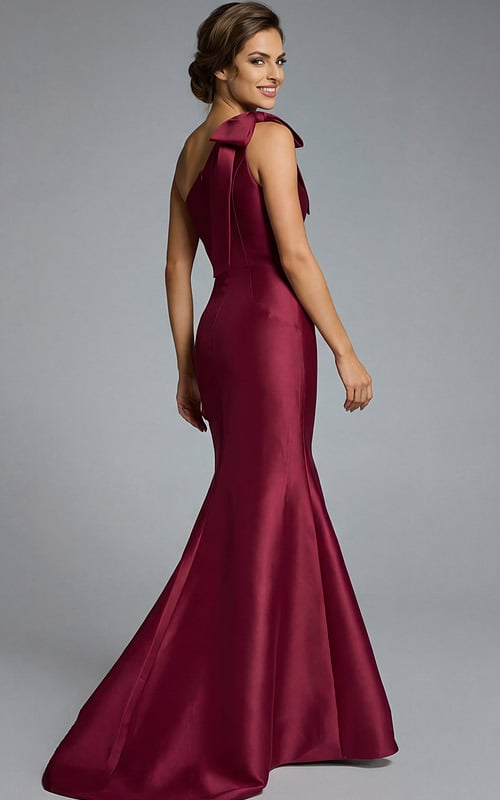 back of one shoulder mermaid dress 43361