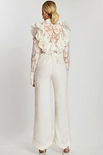 back view of white pantsuit 43365