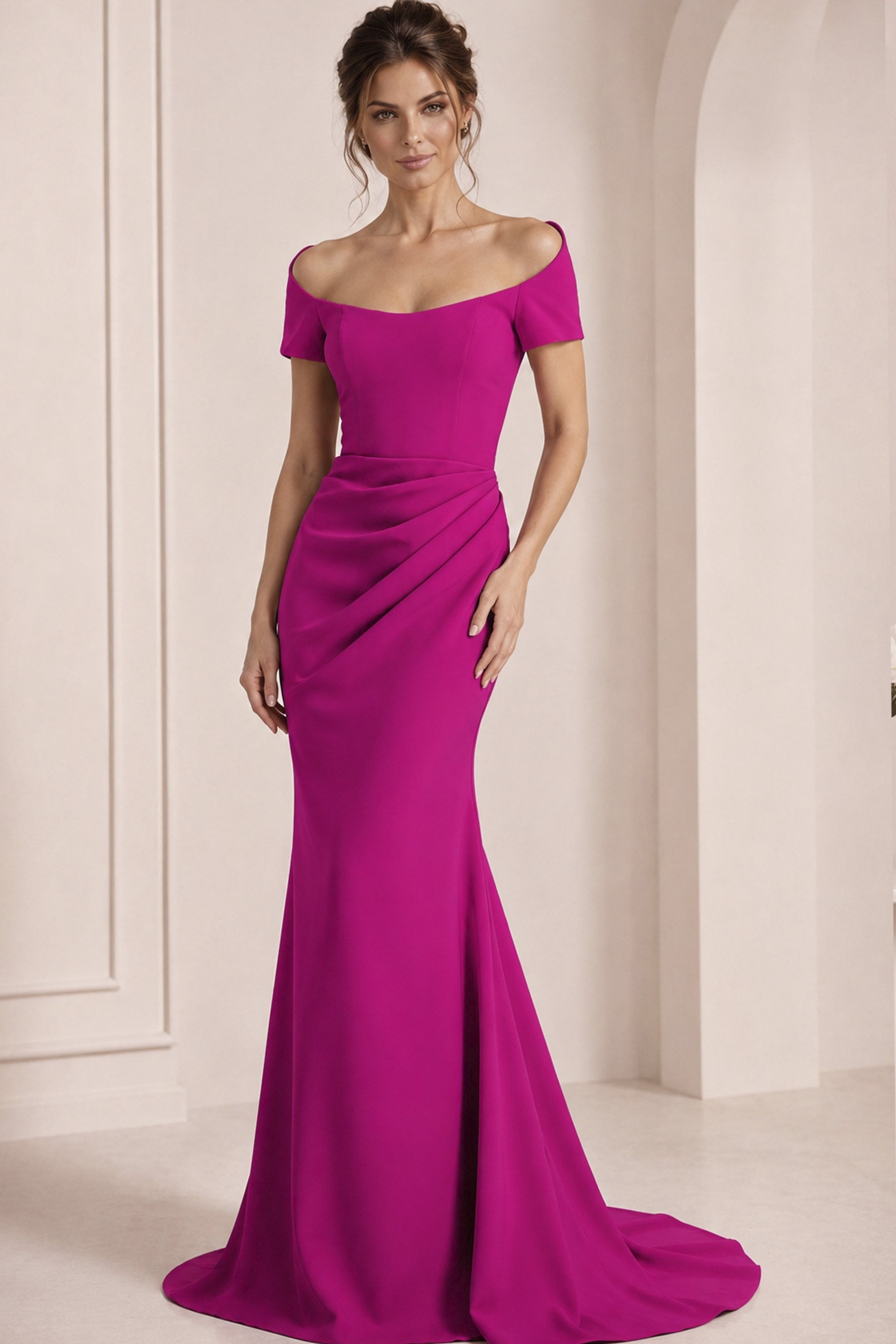 Jovani style 43370 in fuchsia